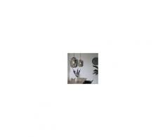 QAZQA Set 2 lampade a sospensione BLISS nera con vetro affumicato nero