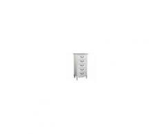 Milani Home CARINE - cassettiera 5 cassetti in legno di paulownia shabby chic 44 x 29 x 91