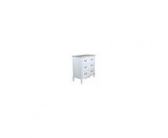 Milani Home CAROLINE - cassettiera 3 cassetti in legno di paulownia shabby chic 80 x 38 x 80