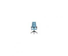 Vinsetto Sedia da Ufficio dal Design Ergonomico con Schienale Alto e Tessuto in Lino Blu e Nero