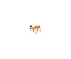 Homcom Set Gioco 32 pezzi con Tavolo, Sedia, Castello, Formine, 61.5x42x39.3cm