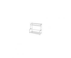 Homcom Scaffale in Acciaio da Cucina a 2 Ripiani 50x22x42cm