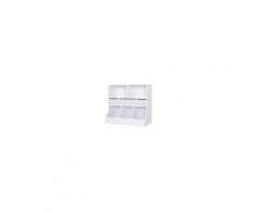 Homcom Mobiletto Libreria con Cassetti per Cameretta Bambini Bianco 80 x 40 x 75 cm