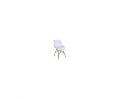 Homcom Sedia Moderna Design Imbottita in Ecopelle Bianco 42 x 48 x 69cm