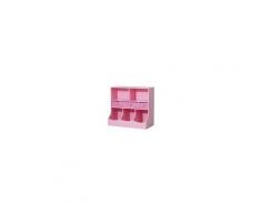 Homcom Mobiletto Libreria con Cassetti per Cameretta Bambini Rosa 80 x 40 x 75 cm