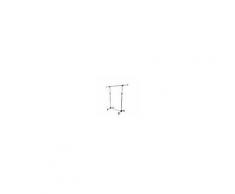 Homcom Stender Appendiabiti Larghezza e altezza regolabili con Ruote in Acciaio Inox 160 x 170cm