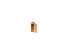 Outsunny Casetta Armadio da Esterno Ripostiglio Attrezzi Rimovibile con 2 Porte in legno 79 x 49 x 190cm