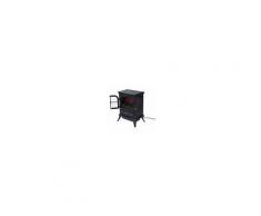Homcom Caminetto Elettrico da Terra Potenza 950W/1850W in Ferro e Vetro Temperato Nero