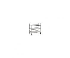 Homcom Carrello Portavivande da Cucina 3 Ripiani in Acciaio Inox 85x45x90cm