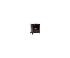 Homcom Camino Elettrico da Terra con Effetto Fiamma Regolabile 1800W, Nero, 36x25.5x41.5cm