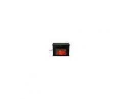 Homcom Camino Elettrico da Terra Potenza 600W/1200W in Plastica e Vetro Temperato Nero, 34x17x25cm