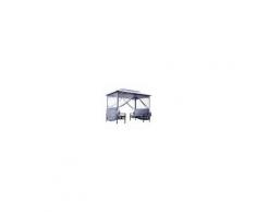 Outsunny Gazebo in Acciaio con Zanzariere e Panchine, Grigio, 2x2.9x2.45m