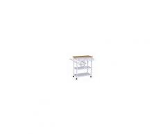 Homcom Carrello da Cucina in Legno con 2 Ripiani e Cassetti, Bianco, 84,5x37,2x85cm