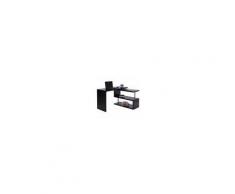 Homcom Scrivania Angolare per Computer con Scaffali in Legno, Nero, 120x106x75cm