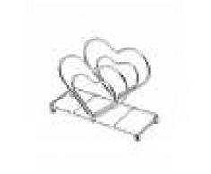 La maison de Rose Portatovaglioli Cuore Metallo Cromato 14x6 H 10 Cm