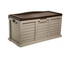 Cassapanca Baule Da Esterno Rettangolare 140x61x69 Cm In Resina Bauer Marrone