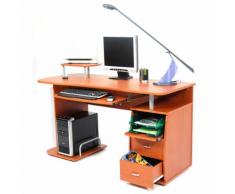 Scrivania Porta Pc 140x60xh77cm In Legno Con Cassettiera E Portatastiera My Office Scanner Ciliegio
