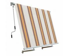 Tenda Da Sole A Caduta Con Bracci 245x245 Cm Tessuto In Poliestere Riga Beige