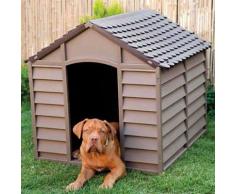 Cuccia Per Cane Taglia Media In Resina Smontabile 78x84x80cm Con Porta Da 60cm