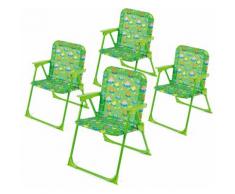 Set 4 Sedie Mare Spiaggine Pieghevoli Per Bambini Soriani Oxford Dinosauri