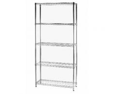 Scaffale In Metallo Cromato 5 Ripiani 35x90x200cm Tosini 5x359020