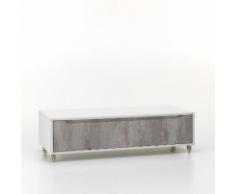 Cassettiera Con Ruote 1 Cassetto 120x45x32 Cm In Legno Tft Belsk Bianco E Cemento