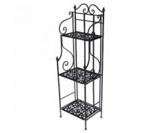 Scaffale Per Piante In Metallo 3 Piani 35x29h118cm Adami Jessica Nero
