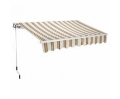 Tenda Da Sole Barra Quadra 200x250 Cm Tessuto In Poliestere Riga Beige