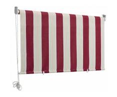 Tenda Da Sole Avvolgibile A Caduta Con Bracci 2x2,5m In Poliestere Fadi Riga Bordeaux