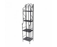 Scaffale Per Piante In Metallo 4 Piani 35x29h158cm Adami Jessica Nero