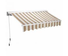 Tenda Da Sole Semicassonata 200x300 Cm Tessuto In Poliestere Riga Beige