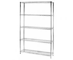 Scaffale In Metallo Cromato 5 Ripiani 35x120x200cm Tosini 5x351220