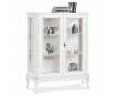 Milani Home JASMINE - credenza con vetrina in legno massello 96 x 36 x 116