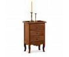 Milani Home JIMMY - comodino in legno massello 43 x 32 x 64
