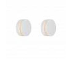QAZQA Set di 2 lampade da parete bianche con LED IP44 - Theo Round