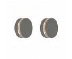QAZQA Set di 2 lampade da parete antracite con LED IP44 - Theo Round