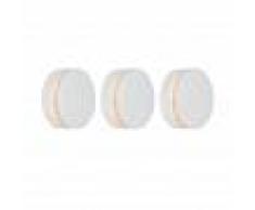 QAZQA Set di 3 lampade da parete bianche con LED IP44 - Theo Round