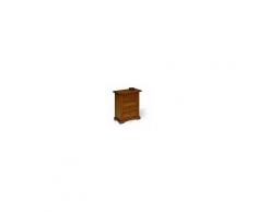 Milani Home JAMES - comodino in legno massello 60 x 35 x 70