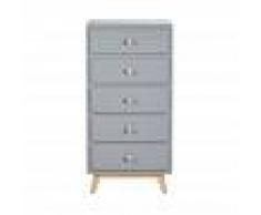 Maisons du Monde Cassettiera vintage a 5 cassetti grigio blu Sweet