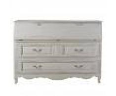 Maisons du Monde Cassettone a 8 cassetti con secrétaire grigio chiaro Cheverny