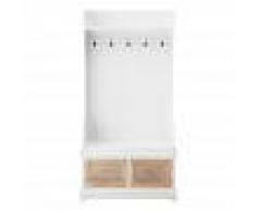 Maisons du Monde Mobile bianco da ingresso in legno con 5 attaccapanni L 96 cm Ouessant