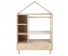 Maisons du Monde Guardaroba per bambini a un cassetto in faggio sbiancato e rosa cipria Lou