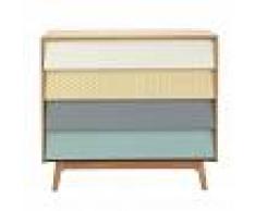 Maisons du Monde Cassettone vintage 4 cassetti multicolore Fjord