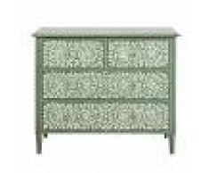 Maisons du Monde Cassettone a 4 cassetti verde kaki motivo floreale Anoushka