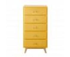 Maisons du Monde Cassettiera vintage giallo senape a 5 cassetti Sweet