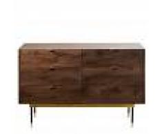 Maisons du Monde Cassettone doppio vintage a 6 cassetti in legno di acacia e metallo Sterling