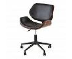 Maisons du Monde Sedia da ufficio regolabile con ruote in similpelle Kent