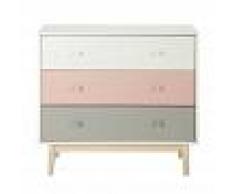Maisons du Monde Comò vintage 3 cassetti bianco, rosa e grigio Blush