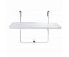 Maisons du Monde Tavolo da balcone pieghevole in metallo bianco, 88 cm Batignolles