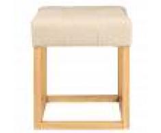 Maisons du Monde Sgabello imbottito in cotone beige